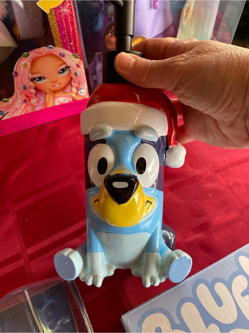 Blue Dog Holiday Soap Dispenser